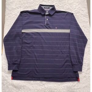 Tommy Hilfiger Shirt Mens‎ XL Striped Long Sleeve Polo Classic Vintage